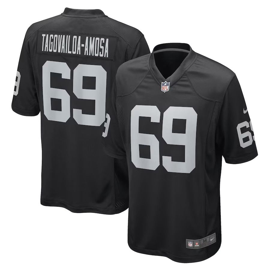 Men Las Vegas Raiders 69 Myron Tagovailoa-Amosa Nike Black Game Player NFL Jersey